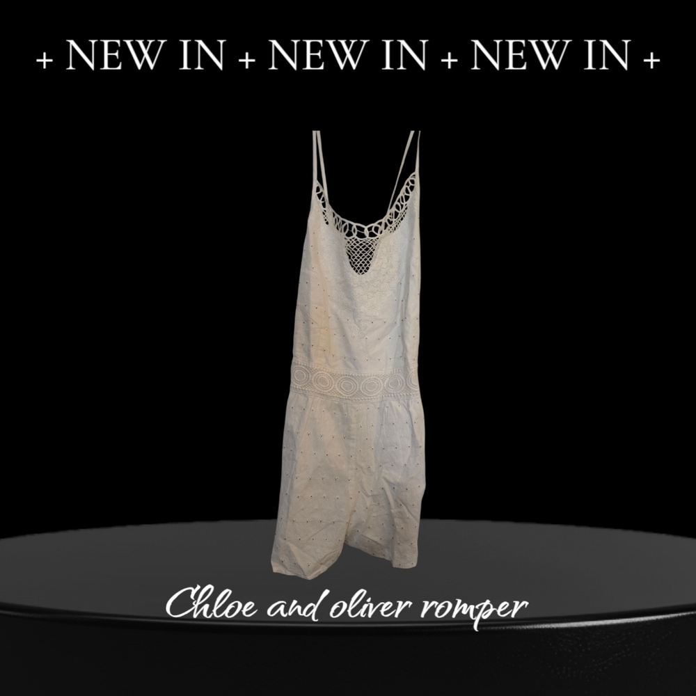 White Lace Romper By Chloe And Oliver NWT